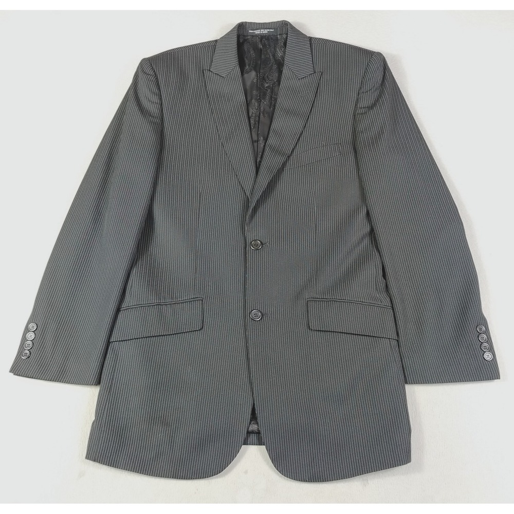 Midtown Man Suit Jacket Mens 36R Black Pinstripe Business Casual Office Formal